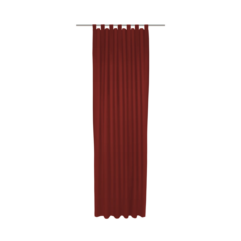 Polyester Blackout Tab Top Curtain Panel, 142cm Width x 345cm Drop, Red