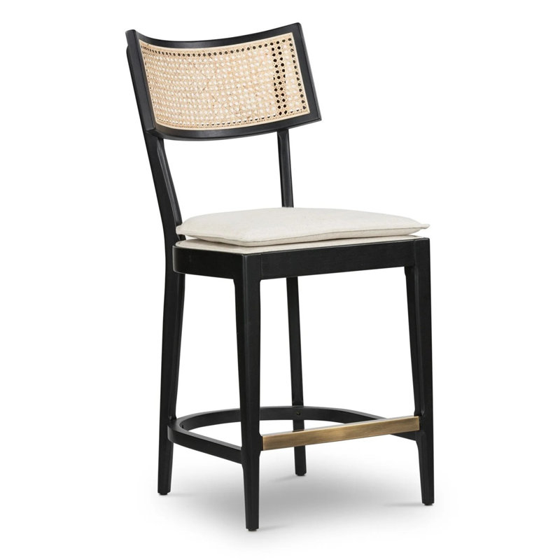 Curve Cane Counter Stool, Black