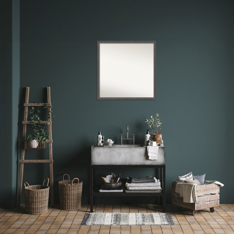 Miroir mural Florence, 27,75 po x 27,75 po, Carré, Étain