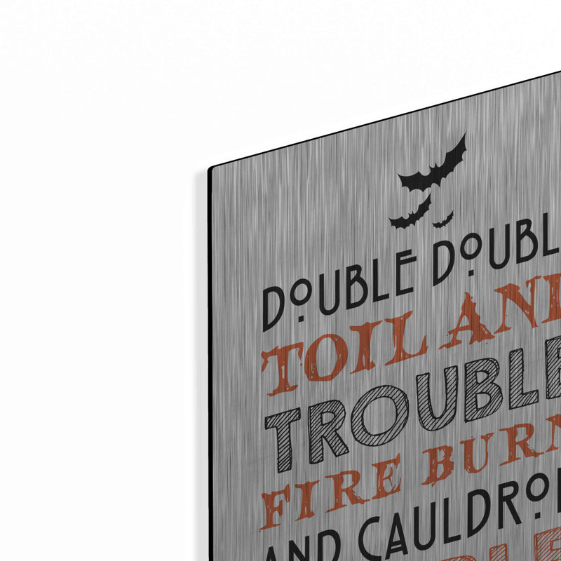 «Toil And Trouble» par Lettered & Lined, art mural en métal, H 16 po x l 12 po