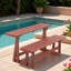 Table de pique-nique convertible 2 en 1 avec dossier et trou pour parasol