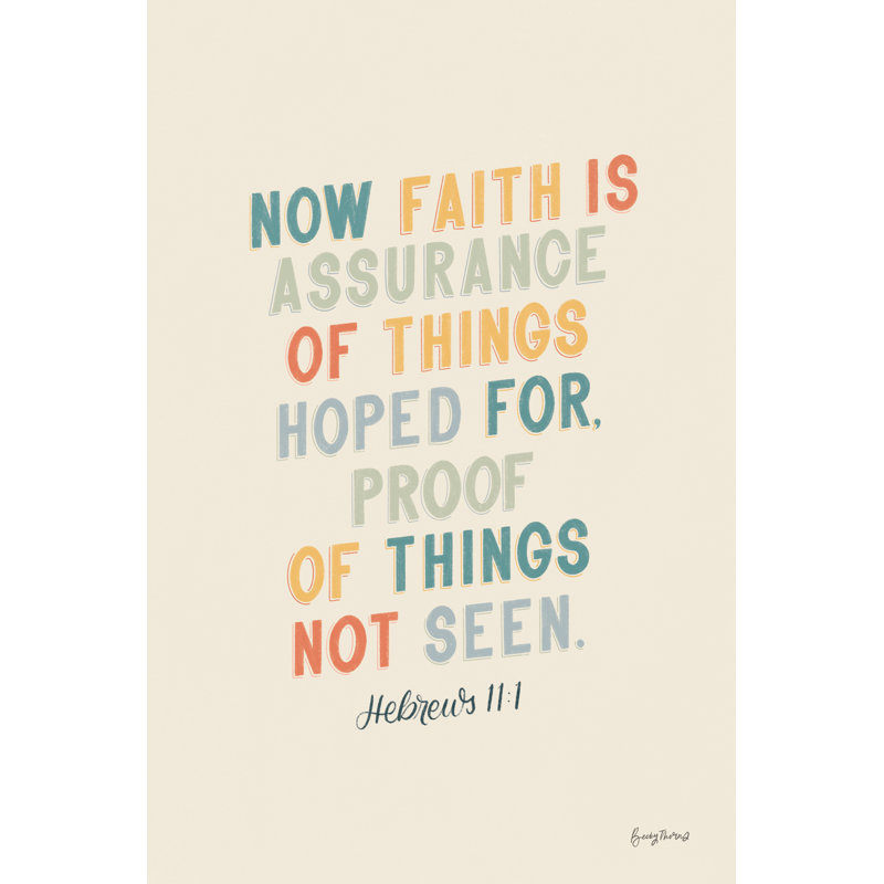 «Bible Saying V» par Becky Thorns - reproduction d'art sur toile tendue, H 18 po x l 12 po, Cadre flottant doré, Non
