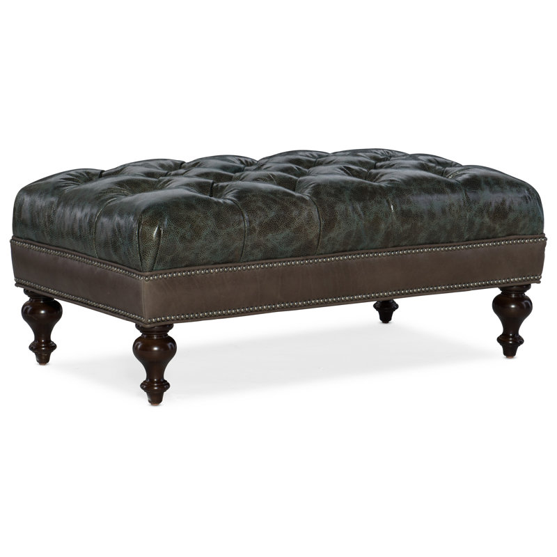 Rects Ottoman, #9 Natural, Plantation, Rio Mineral Genuine Leather