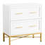 2 classeurs latéraux au design élégant blanc et doré, tiroirs entièrement extensibles, surface de travail de 31,4 po x P 15,7 po pour les décorations, verrouillage intégré, solution d'assemblage facile, finition avec garniture, surface-133527297