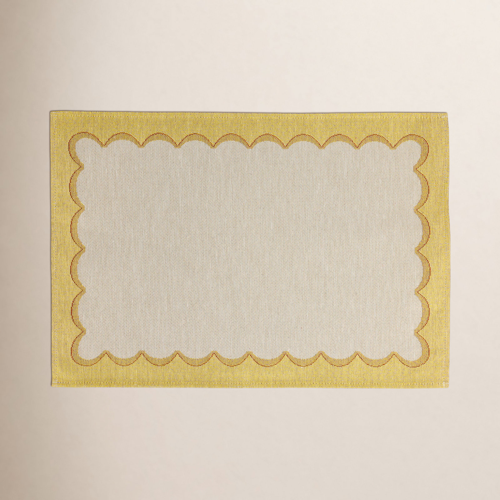 Tavola Cotton Placemat, Beige/Yellow