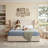 Button Tufted Wingback Velvet Upholstered Platform Bed with Storage Drawers, King, Cream Velvet-11630334-11630335