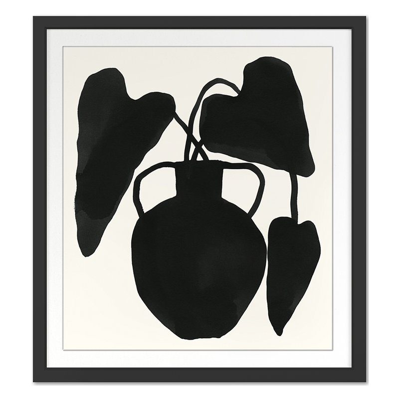 Indigo Urn 2 Print by Roebuck, Kate, 22'' H x 20'' W, Black Single Picture Framed