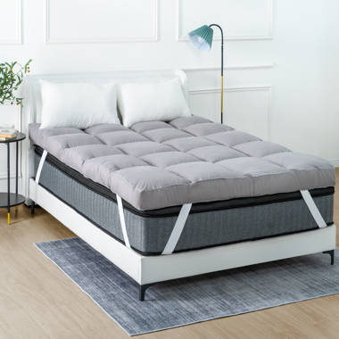 Lovette 4 Down Alternative Mattress Topper Alwyn Home Bed Size: King, Color: Gray