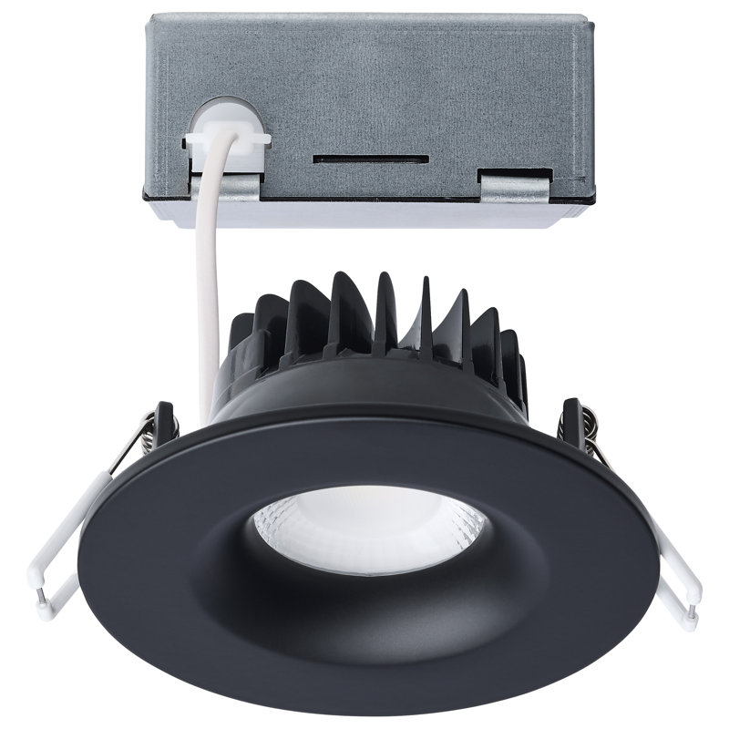 10 Watt LED Direct Wire Downlight Remote Driver CCT Selectable Dimmable Round Black Finish, Black