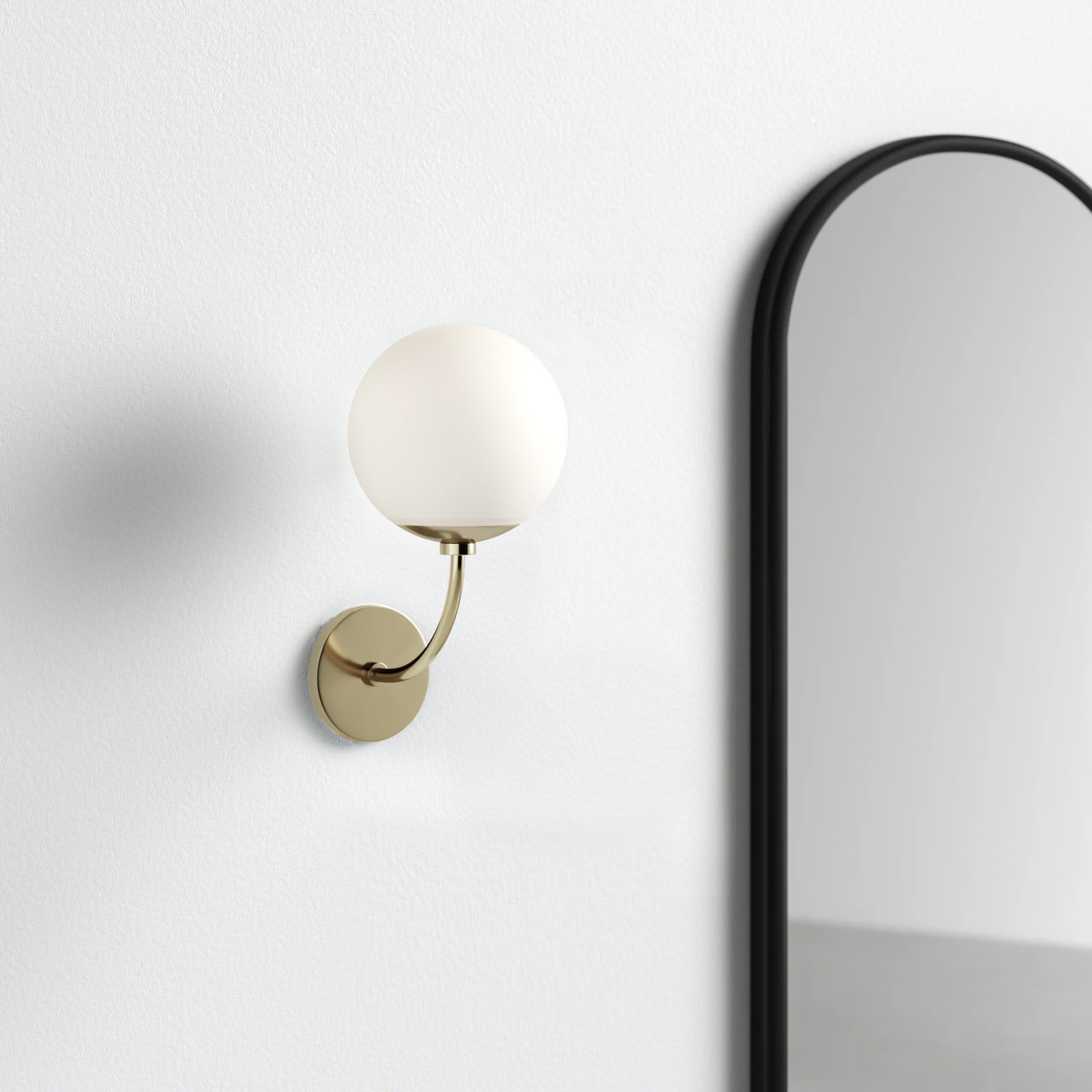 Sajah Single Light Armed Sconce, Aged Brass