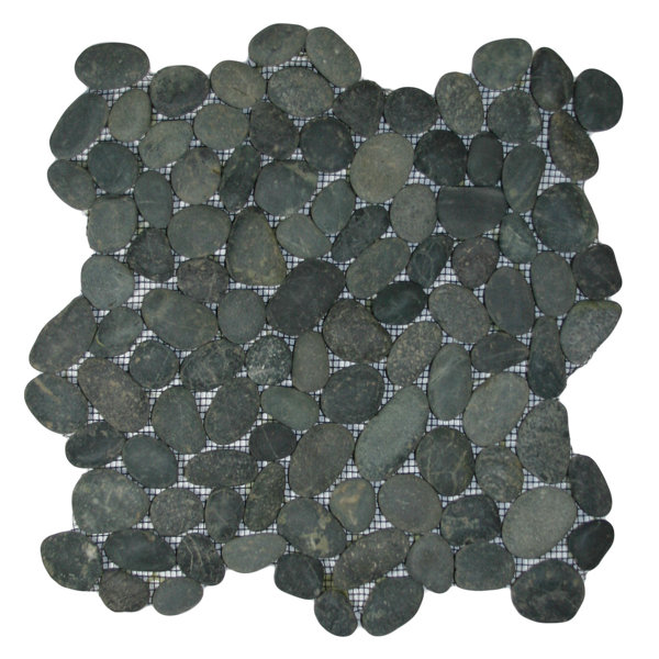 Congo Charcoal Black Random Sized Natural Stone Mosaic Tile – 12" x 12" Waterproof Mesh – 1 sq. ft.