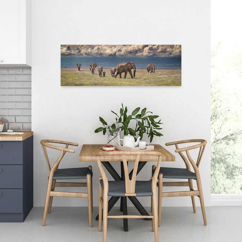 African Elephant Family by Jeffrey C. Sink - Wrapped Canvas Panoramic Print, 30.48 cm H x 91.44 cm W