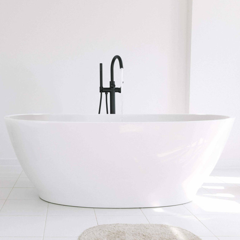 Circular Single Handle Tub Faucet, Matte Black