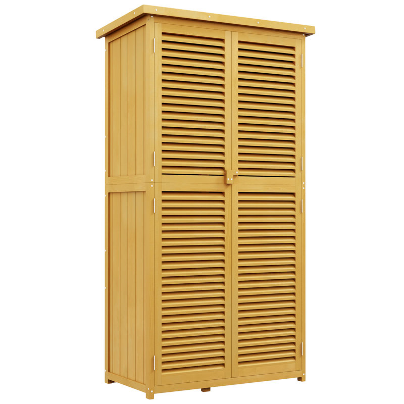 Outsunny 5' X 3' Wooden Outdoor Storage Cabinet