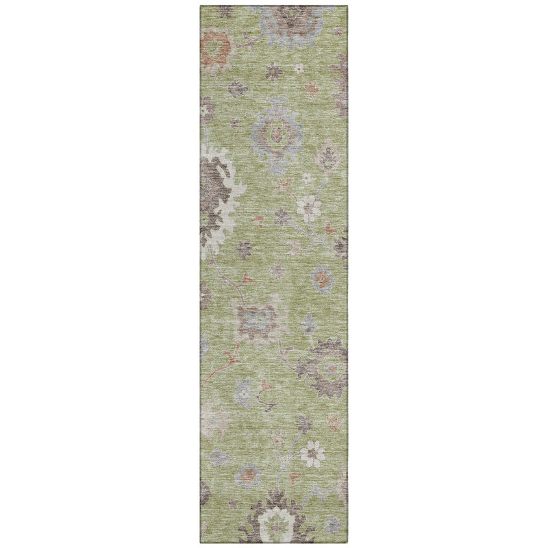 Lummus Washable Damask Indoor / Outdoor Rug, Runner 2'3" x 7'6"