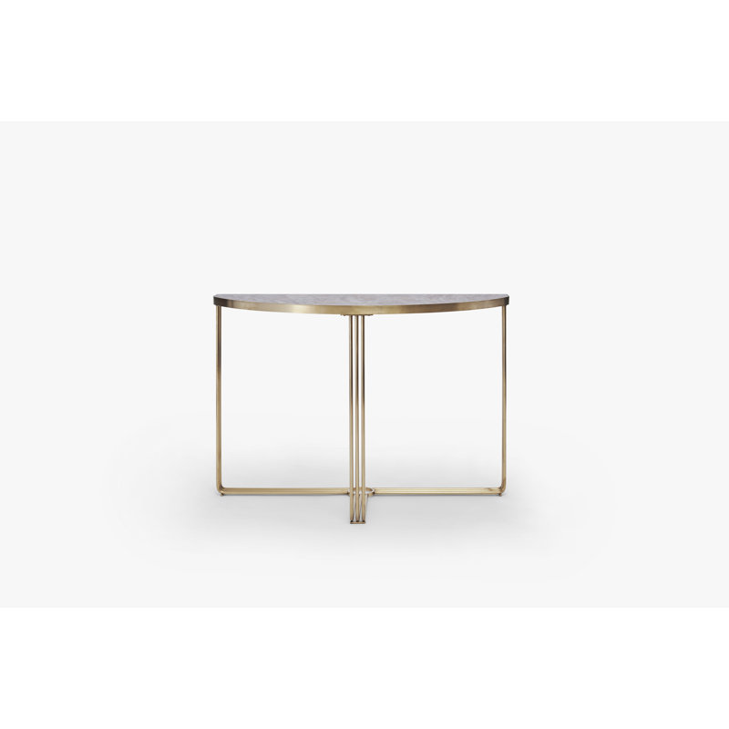 Ariss Console Table, Brass, Dark Stone
