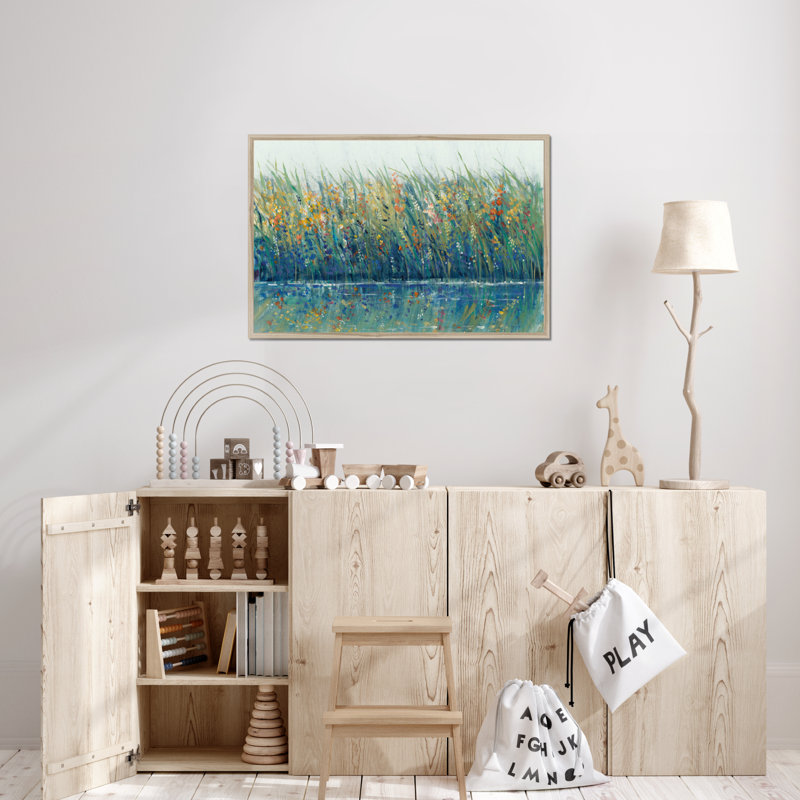 Wildflower Reflection I by Timothy O' Toole - Wrapped Canvas Painting, 24cm H x 34cm W, Natural Wood Framed Paper Print