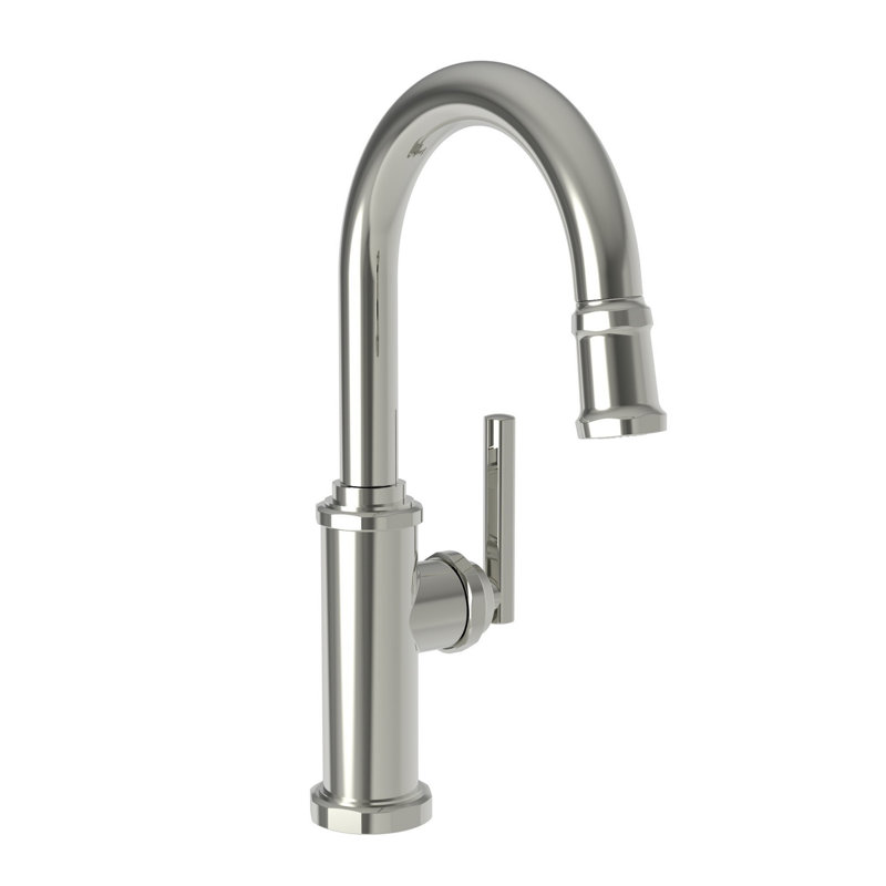 Heaney Single Handle Pull Down Bar Faucet, Aged Brass