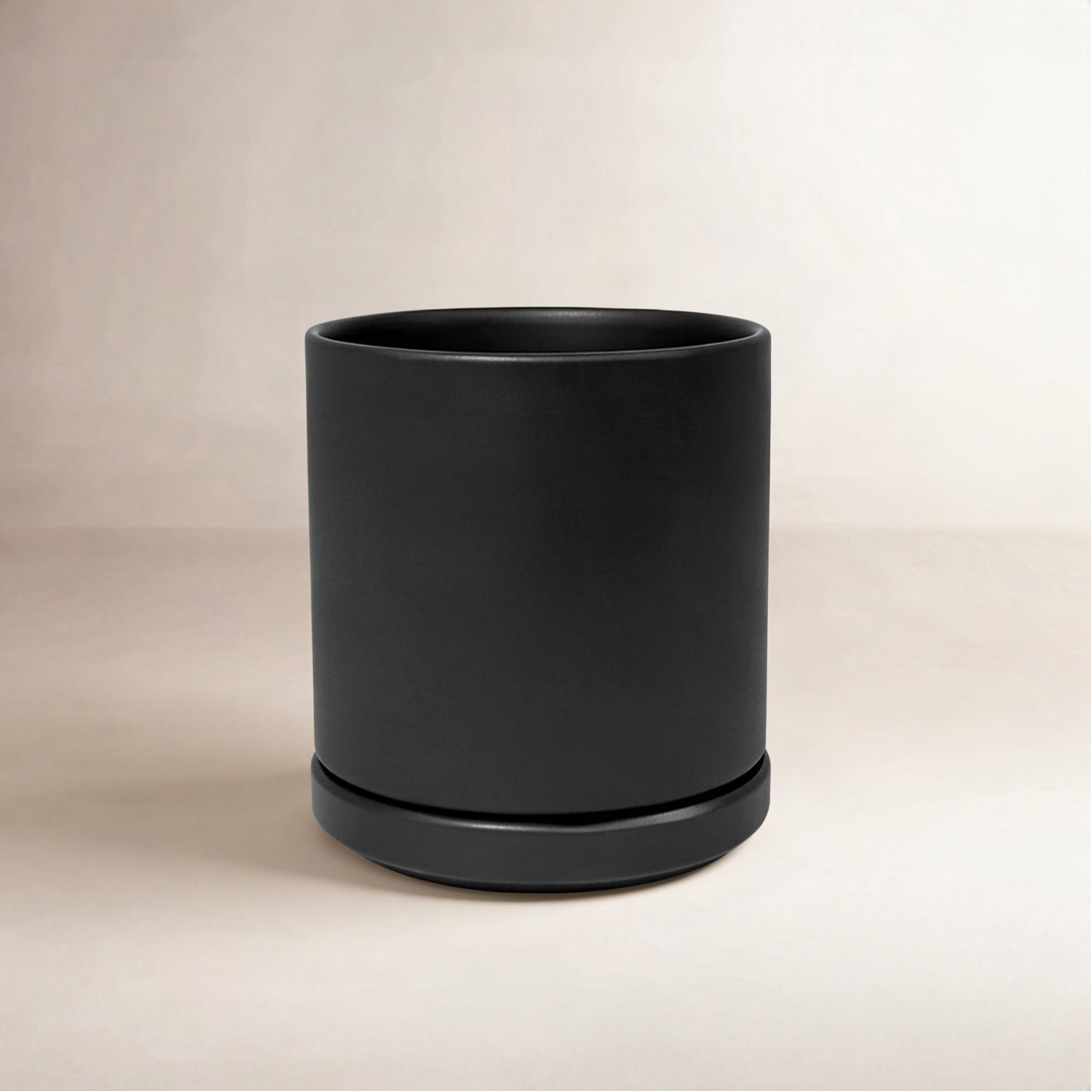 Cheryl Ceramic Pot Planter, 9.75" H x 10.5" W x 10.5" D, Black