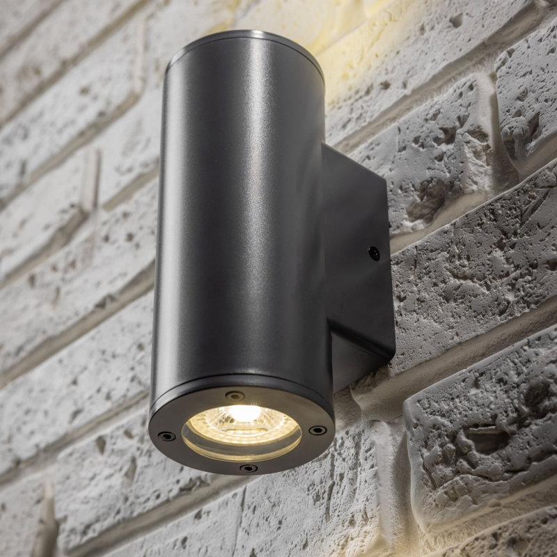 Brezhoneg 19cm H Outdoor Wall Lantern, Dark Grey