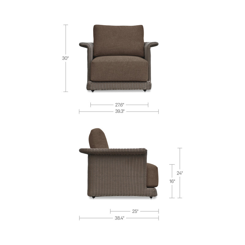 Meredith Outdoor Lounge Chair, Brown, Brown