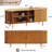55.1'' Wooden TV Stand For Tvs Up To 60 Inch, Entertainment Center, Console Cabinet With Power Outlet And Ample Storage Place(Yellow Walnut)-334326860-334326861