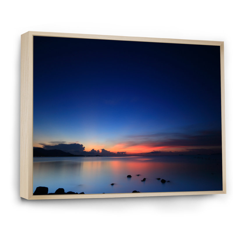 «Panoramic Cloud and Sky At Sunset II», reproduction sur toile, H 16 po x l 32 po x P 1 po, Cadre flottant brun
