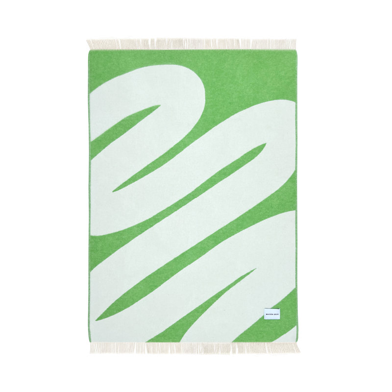 Throw Blanket, White/Apple