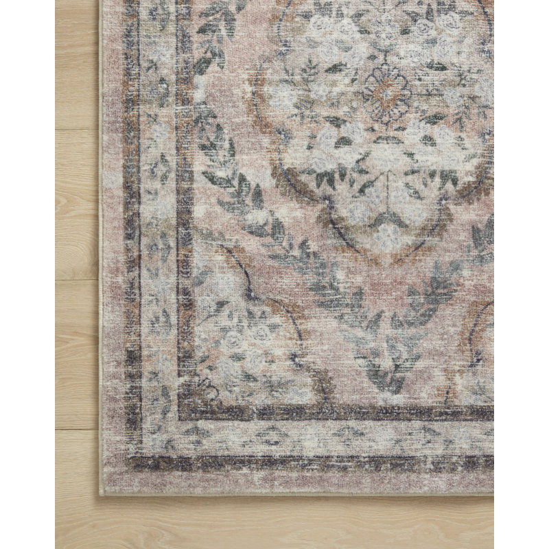 Rifle Paper Co. x Loloi Courtyard Blush Area Rug feat. CloudPile, Rectangle 8'6" x 11'6"