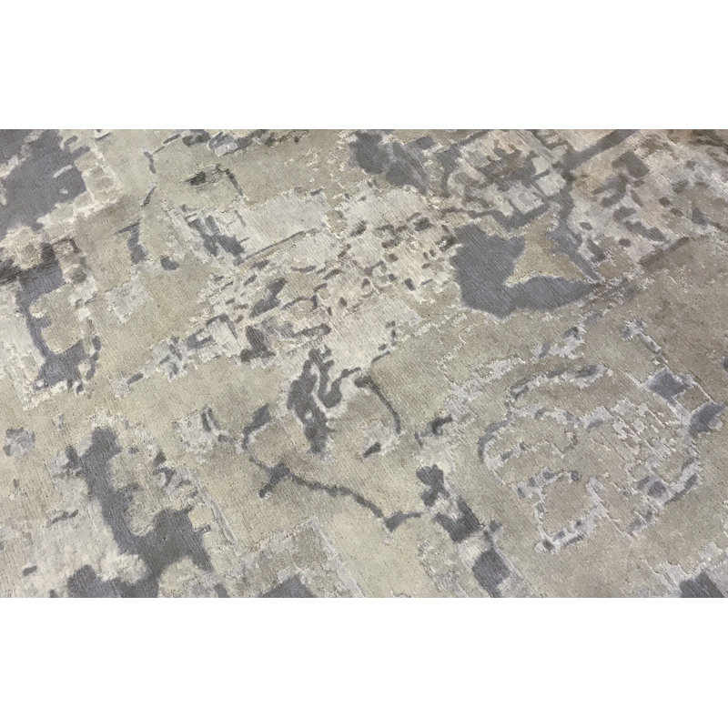 Tapis beige et gris clair de haute qualité noué à la main Windsom