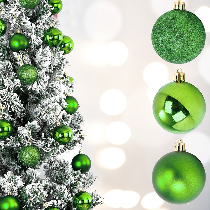 Ensemble 24 pièces d'ornement boule de Noël, Vert