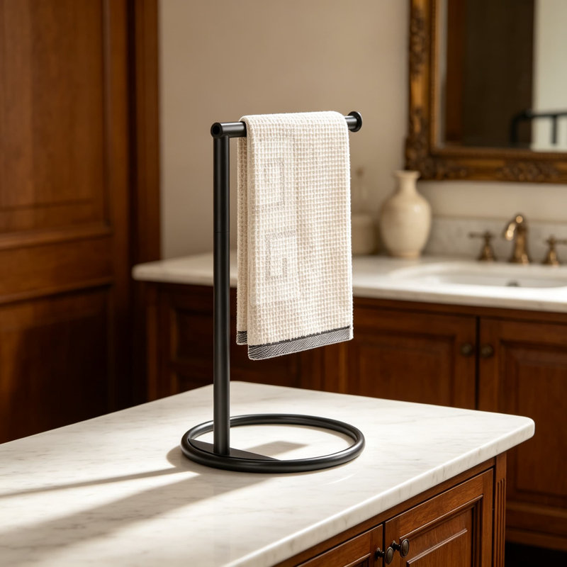 7.9 " Iron Freestanding and Countertop Towel Stand