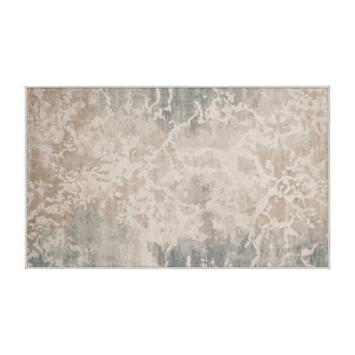 Silky Soft Plush Beige Area Rug