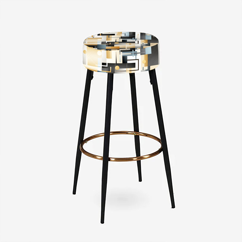 Metropolitan Neutral Color Geometric - Ensemble de 2 tabourets de bar géométriques