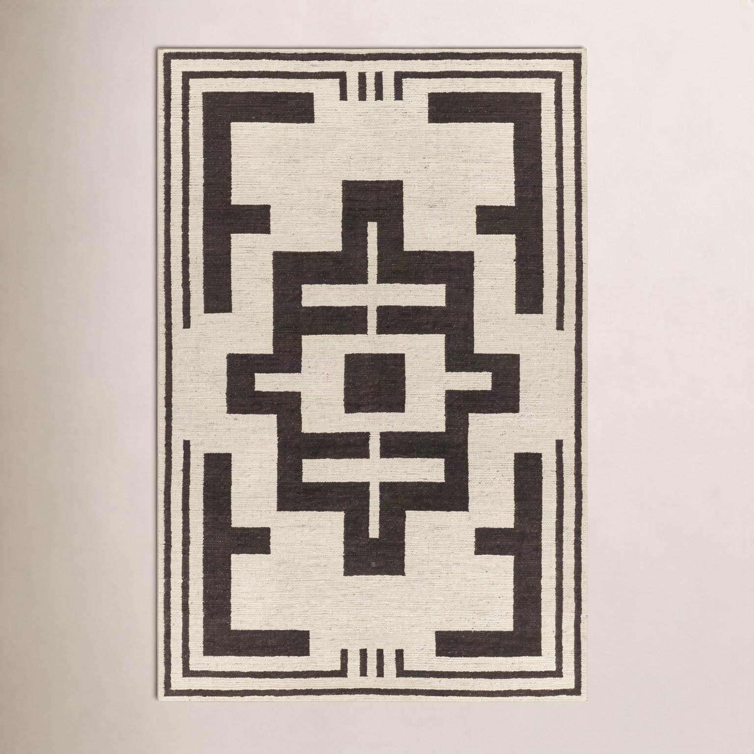 Theresa Brown Hand-Woven Geometric Wool Rug, 9' X 12'
