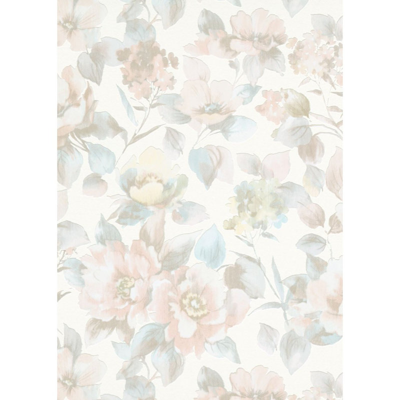 Floral Roll, Pink/Blue/Brown/Yellow