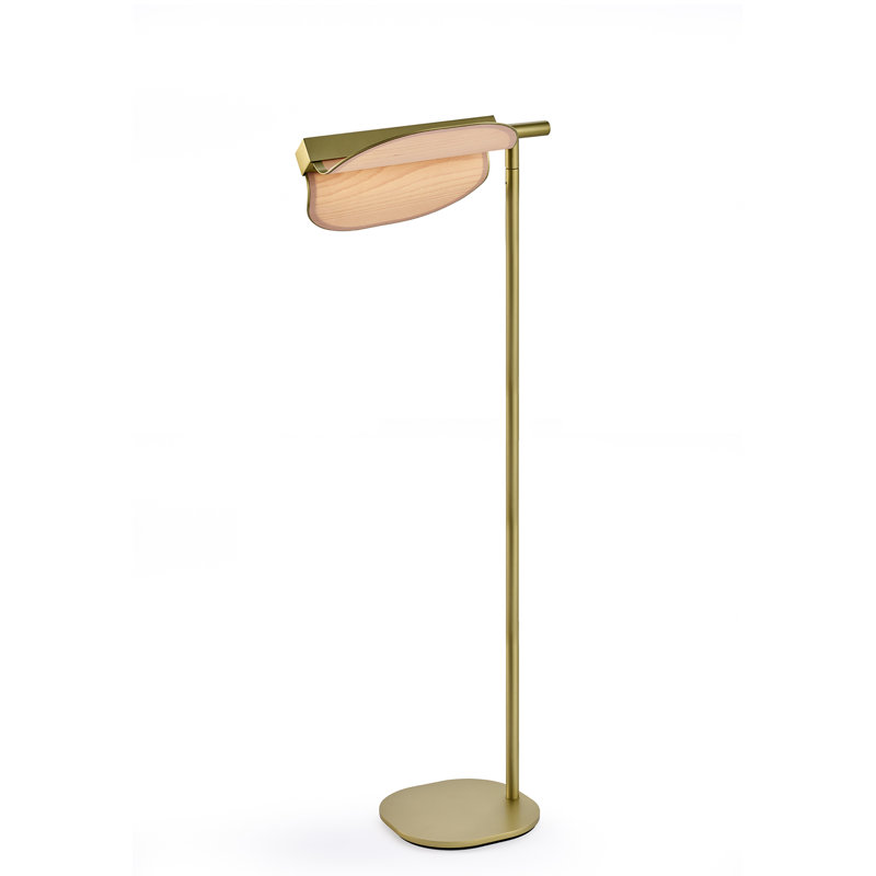 Omma LED Floor Lamp, Natural Beech, Gold