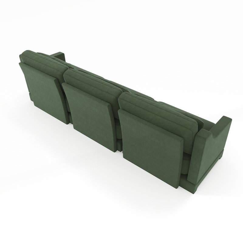 105.9" Chenille Upholstered Pillow-Top Arm Sofa Couch, 3, Green