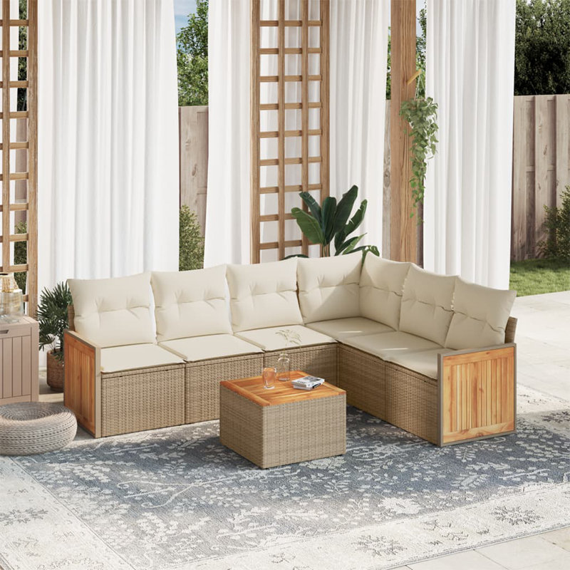 Vidaxl Garden Sofa Set Beige, Cream White