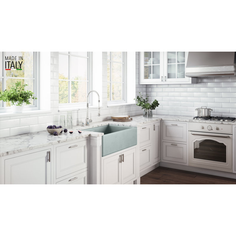 Fiamma 30" L x 20" W Farmhouse Kitchen Sink, Horizon Gray