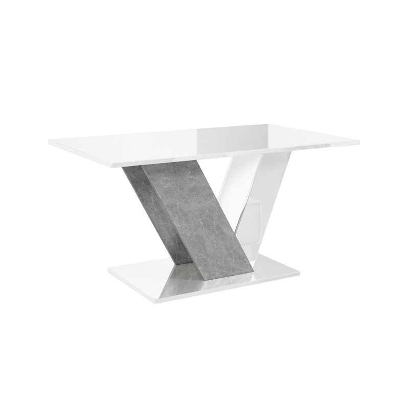 Pedestal Coffee Table, White/Grey