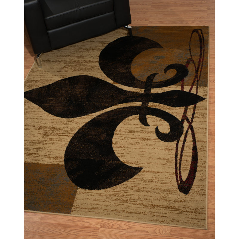 Tapis brun / noir Papillion Valiant, 1 pi 10 po x 3 pi