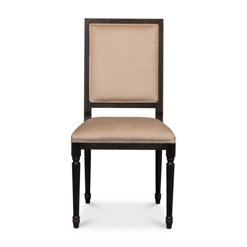 Chaise d'appoint en tissu noire / brune