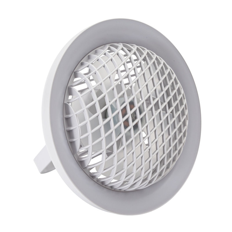 Rechargeable 3 Speed Desk Fan With LED Dimmable Ring Light By, White