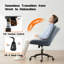Chaise de bureau pivotante en lin avec accoudoirs inclinable et hauteur réglable, gris foncé-586418776