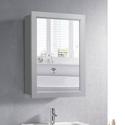 Bornier 20'' W 26'' H Surface Framed Medicine Cabinet Mirror 2 Adjustable