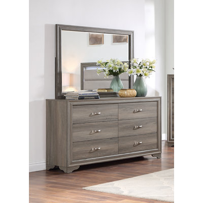 Miroir rectangulaire pour commode brun