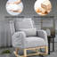 Fauteuil à bascule avec rembourrage gris et rembourrage en mousse confortable avec coussin lombaire rembourré