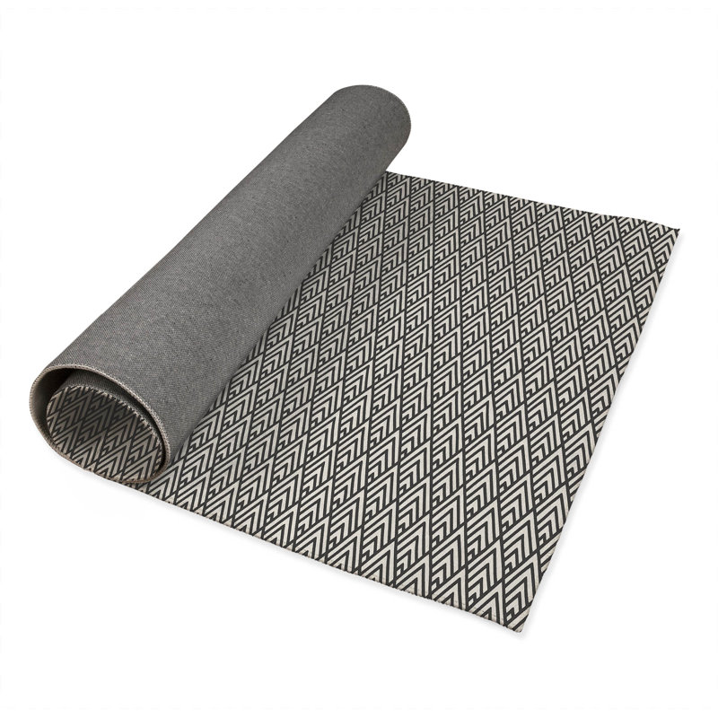 Chevron Spike Kids Play Mat, Rectangle 36" x 60", Ivory/Charcoal