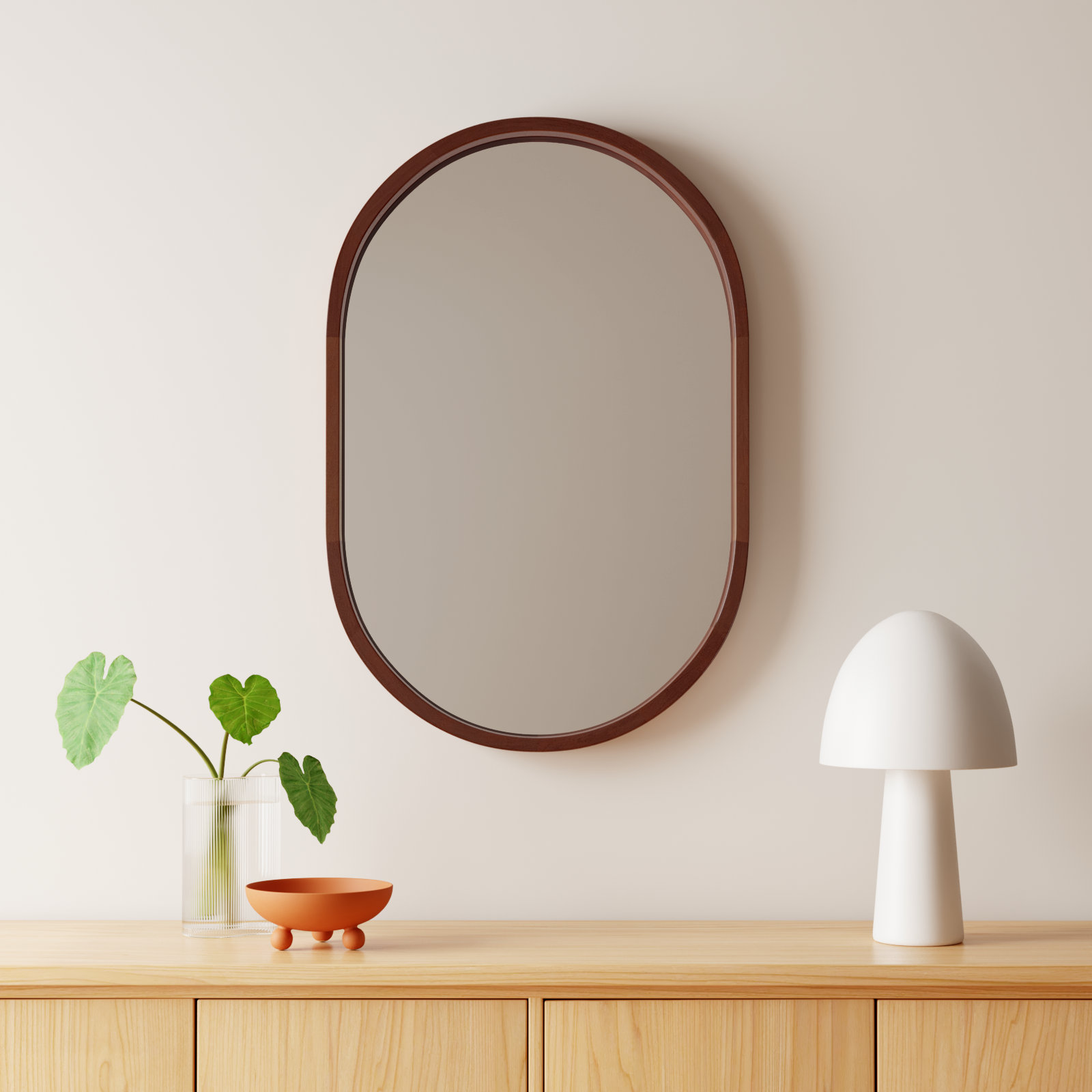 Roberts 24" Accent Mirror, Walnut Brown